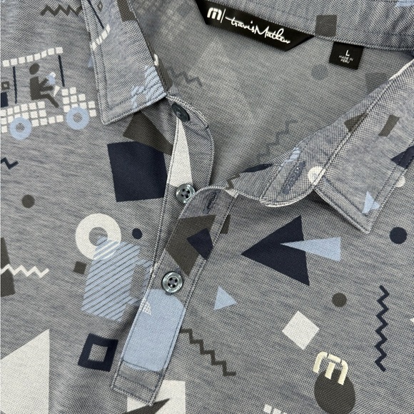 Travis Mathew Men’s Pima Cotton Printed Short Sleeve Golf Polo Size L New - Picture 1 of 14
